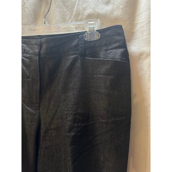 Larry Levine Stretch Ankle Trousers – Size 12 – Lace Trim Pocket + Button Hem - Picture 3 of 6